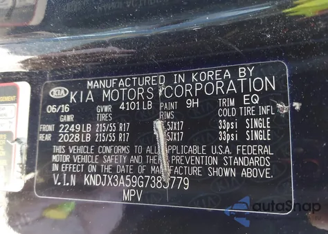 2016 Kia Soul ! from USA, damaged, VIN KNDJX3A59G7385779